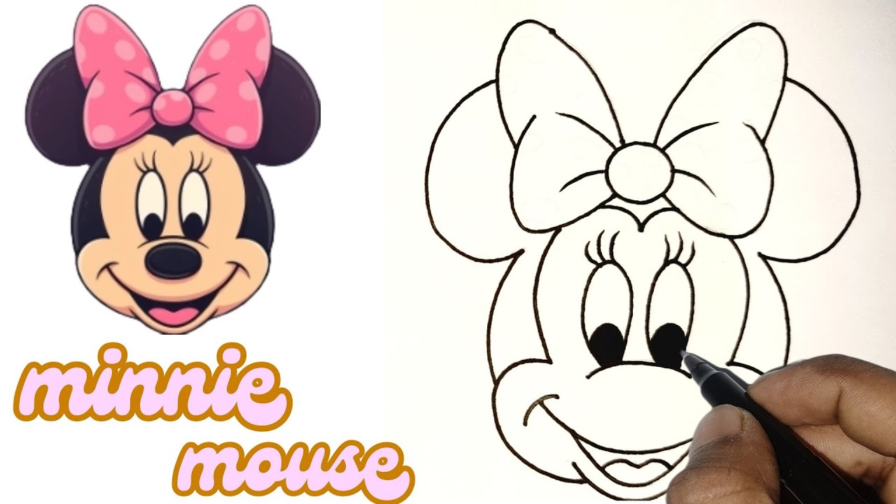 How to draw a minnie mouse drawing step by step ll minnie mouse drawing 