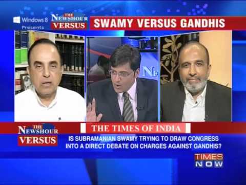 Newshour Versus: Subramanian Swamy vs Gandhis  Part 1 of 2