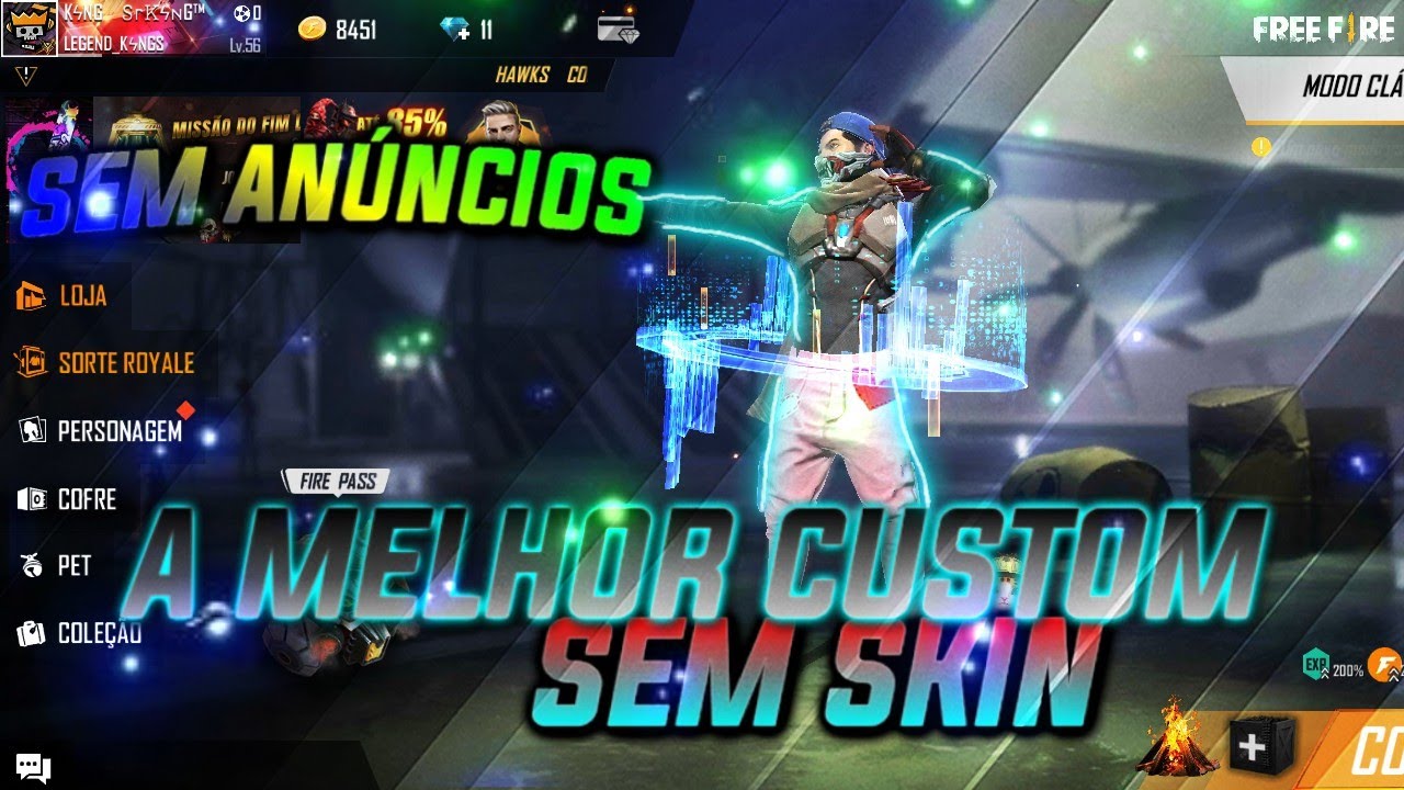 CHEGOU!! A MELHOR CUSTOM SEM SKIN DA ATUALIDADE ULTRA LITE PARA FREE