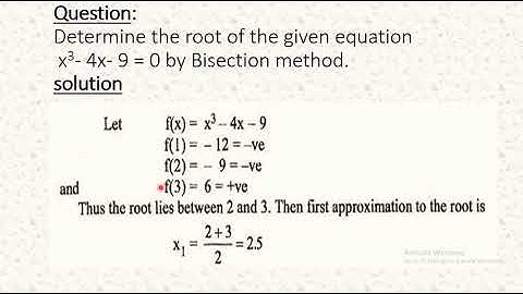 Question III based on Bisection method Dr. Meena Tiwari