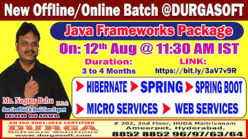 Java Frameworks Package Offline/Online Training @ DURGASOFT