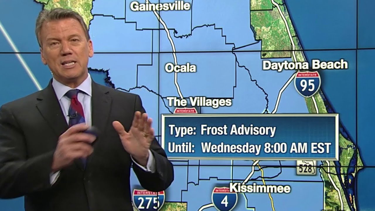 Frost Advisory in effect for a large part of Central Florida - YouTube