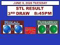 STL 3rd Draw 8:45pm Result STL Rizal STL Pangasinan JUNE 9, 2026 TUESDAY