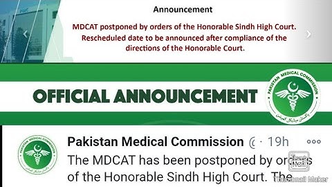 PMC Test Delay | PMC Test Cancel | MDCAT Test Cancel | MDCAT New Date | PMC New Date | Ideas Only