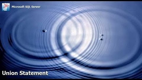 SQL - Union Statement