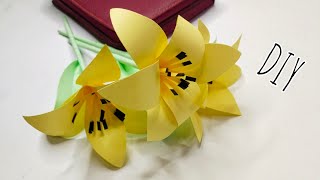 DIY: Lily Paper Flower 🌹| Easy Making Paper Flowers 🌹