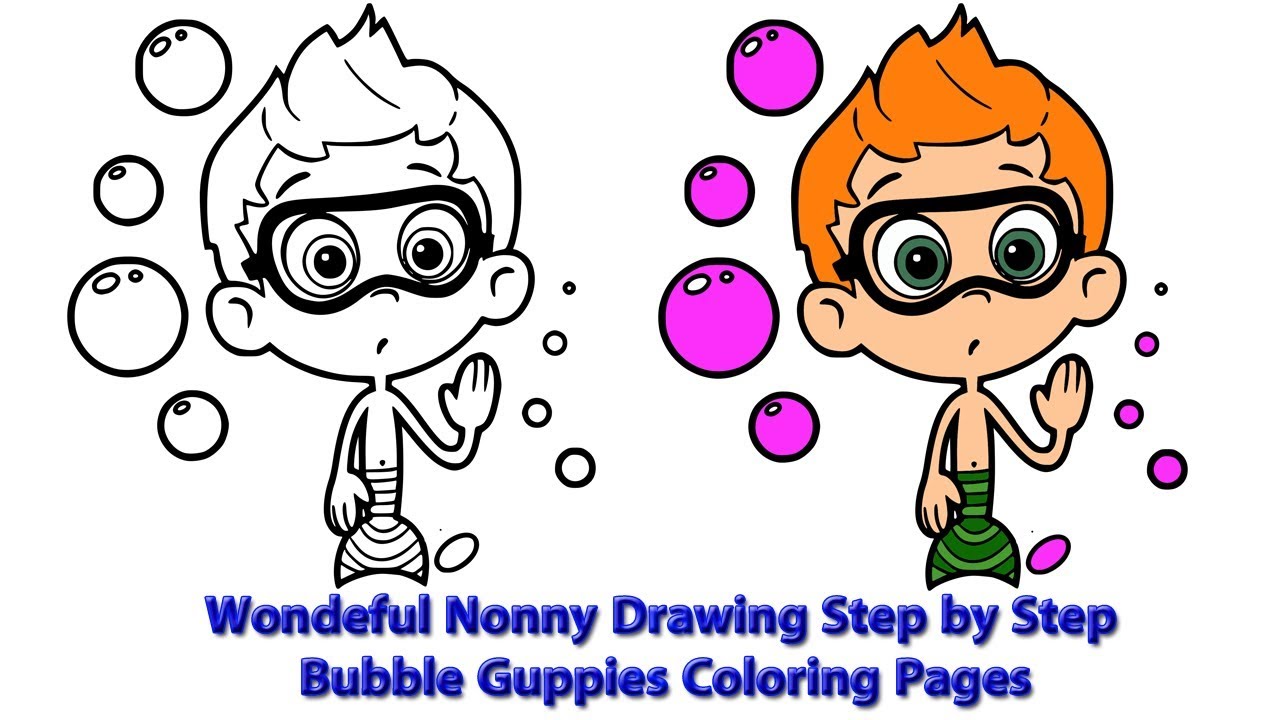 How to Draw Wondeful Nonny and nursery rhymes Step by Step Bubble