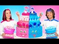ピンク vs ブルー ケーキデコレーションチャレンジ！ 🎂 究極のカラーバトル＆愉快なDIYモーメント