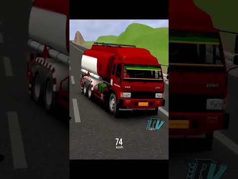 truk tangki ngebut di bahu jalan