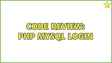 Code Review: PHP MySQL login (3 Solutions!!)