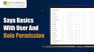 Saya Basics With User And Role Permission By Smb Solutions