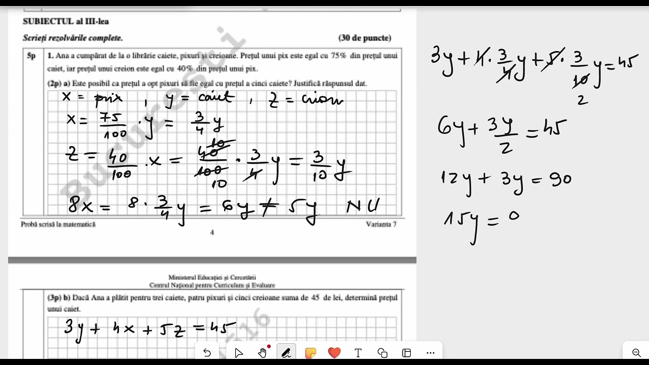 Rezolvare-Evaluare Națională a 8 a 2025