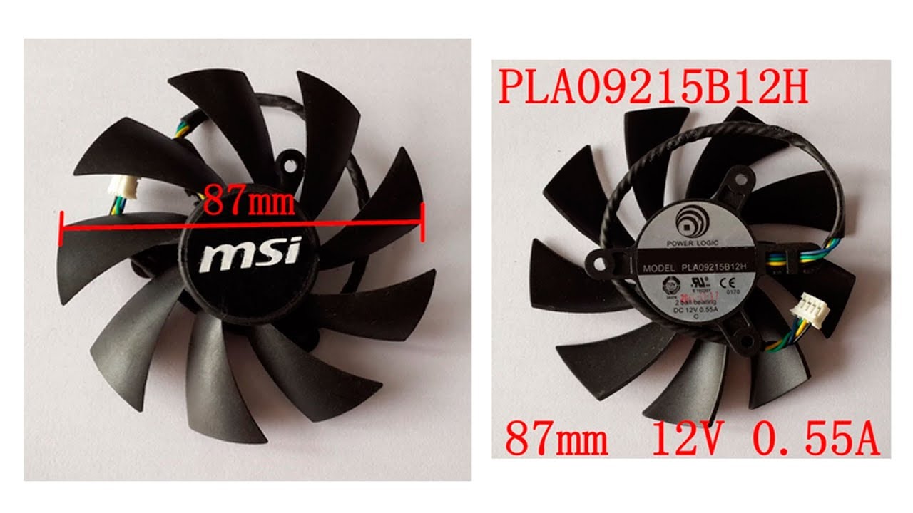 PLA09215B12H 12 В 0.55A 87 мм для MSI N560 570 580GTX HD6870  вентилятор охлаждения 4 провода 4Pin