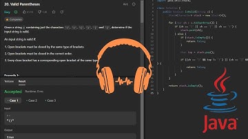 Soothing relaxing music LeetCode Java Coding: Solving Valid Parentheses Easy level