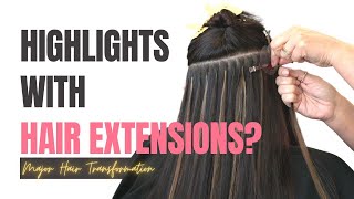 Highlights with Extensions - How I add highlights with keratin bonds- #hairextensions
