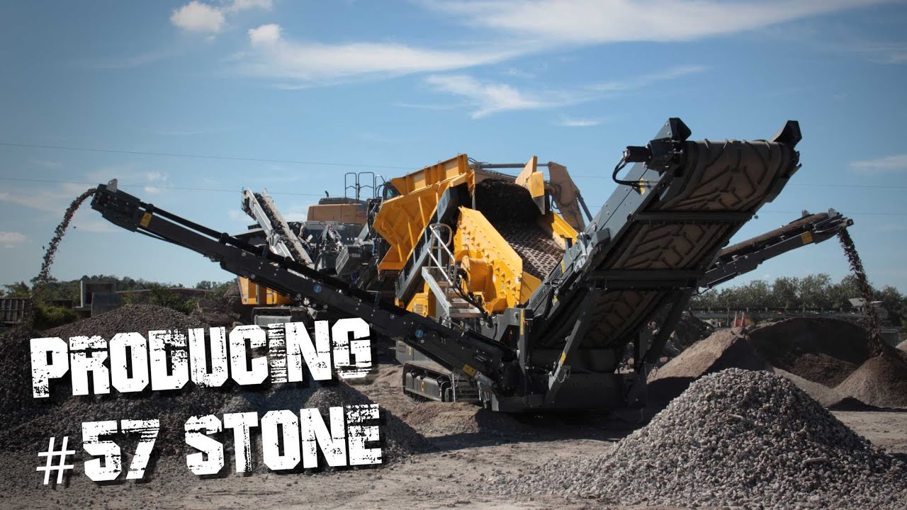 Crushing concrete and screening 57 stone YouTube