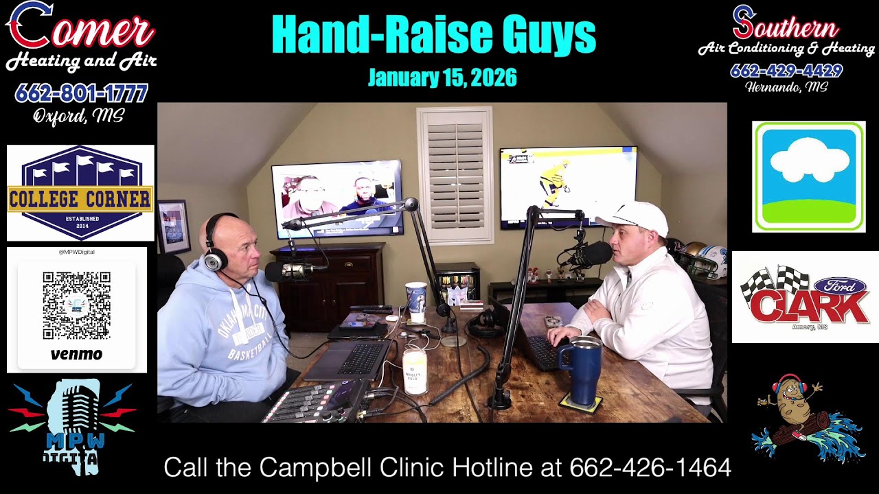 Hand-Raise Guys, pres. by Comer Heating and Air and Southern Air Conditioning & Heating: 1-15–26