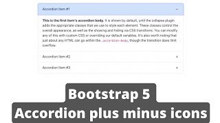 Bootstrap Accordion Icon Change (Plus Minus icons)