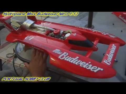 Rc Miss Budweiser Racing Hydroplane Nitro 1:12, To Marine 