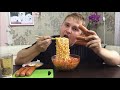 Супер сырно-острая лапша + лопающиеся сосиски. Mukbang eating show.Realsound sausage