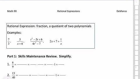 8.1 simplify rational expressions