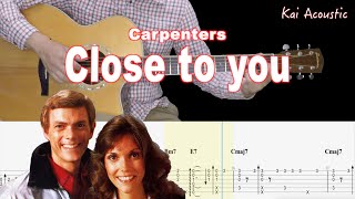 Close to you  | Fingerstyle Guitar Tutorial TAB - Carpenters