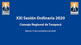21a sesión ordinaria 2020 - Consejo Regional Tarapacá