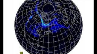 Eruption of the volcano Kasatochi, SO2 seen from space