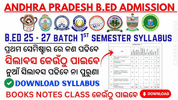 Andhra B.Ed Syllabus 2025 | B.ED 1st Semester Complete Syllabus & Subject-wise Topics #andhrabed