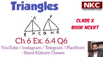 Triangles| Class 10 Ex 6.4 Q6 | NCERT Book| Relation between areas and medians of similar Triangles