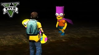 ENCONTRÉ A BART SIMPSON !!  GTA V [Secreto/Misterio/Mod]