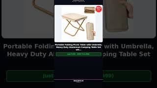Portable Folding Picnic Table with Umbrella,... सिर्फ Rs.199 में — 98% OFF | Amazon Deal Hindi