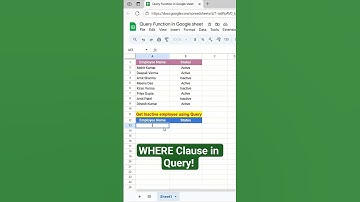 Find Inactive Employees with QUERY in Google Sheets #shorts #viral #googlesheets #trending #tips