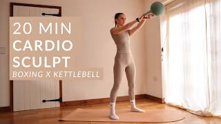 20 MIN Kettlebell Cardio Sculpt Workout | kettlebell & boxing workout | full body fat burn & toning