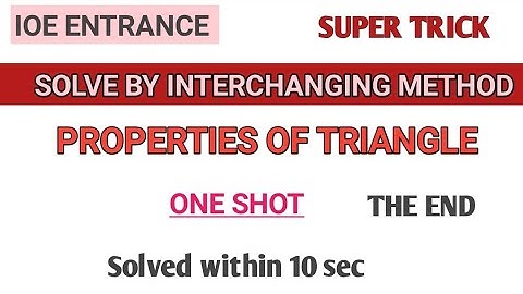Properties of triangle - Super trick