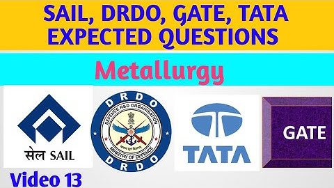 Video 13 - SAIL, DRDO, TATA, GATE Expected Question.