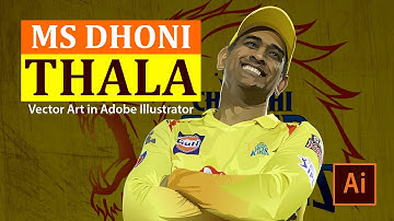 MS Dhoni Vector Art | Vector Art  | Adobe illustrator | Speed Art