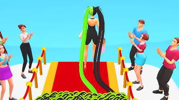 HAIR CHALLENGE game HIGH SCORE RUNNER 🌈💇‍♀️💚 Gameplay All Levels Walkthrough iOS Android New Gamelvl