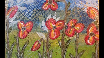 #Lovesummerart/ Mixed Media Canvas - Mixed Media Pansies