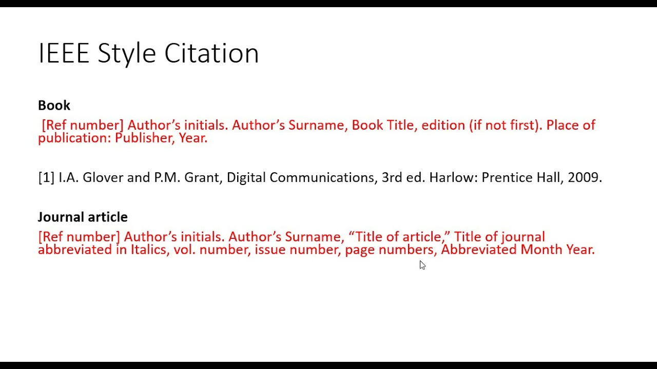 how to reference a thesis ieee