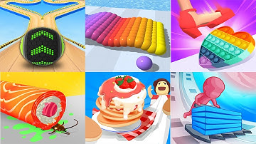 Going Balls VS Canvas Run Tippy Toe Sushi Roll Pancake Run - SpeedRun Gameplay Level 976-980