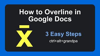 How To Overline In Google Docs X Bar