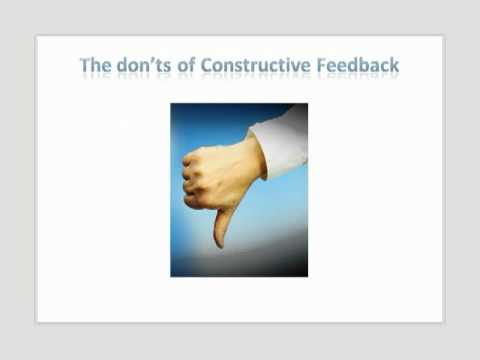 Ways of Giving Constructive Feedback - YouTube