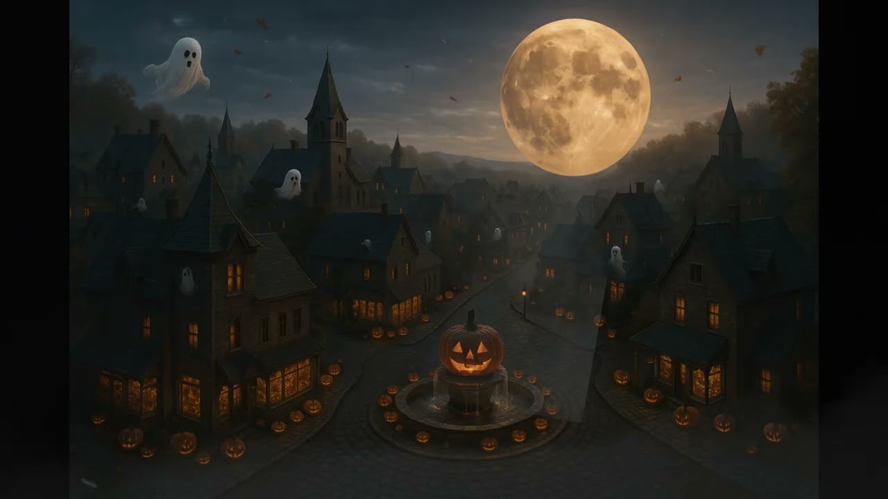 Halloween Town Ambiance 🎃🍂 | 1+ Hour | Spooky Scary Music in a Charming Halloweentown Village