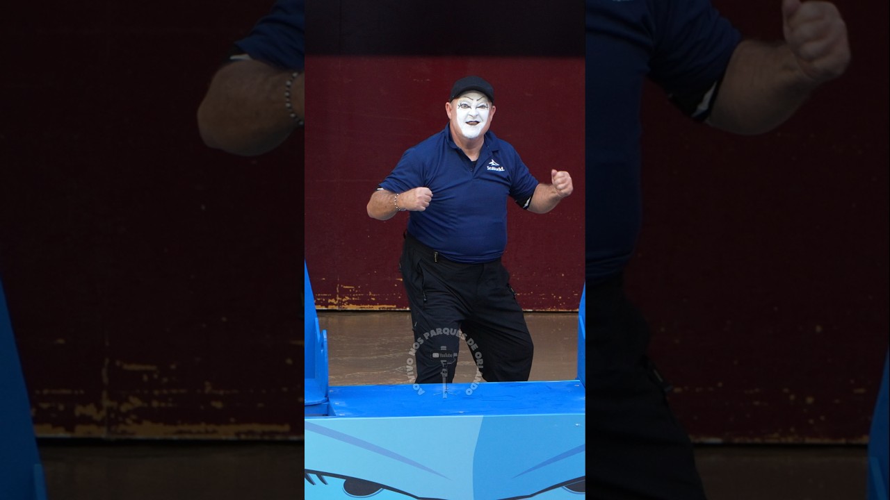 Tom o mímico vestido de funcionário do SeaWorld Orlando 😂🤣 #tomthemime #sealionstonite