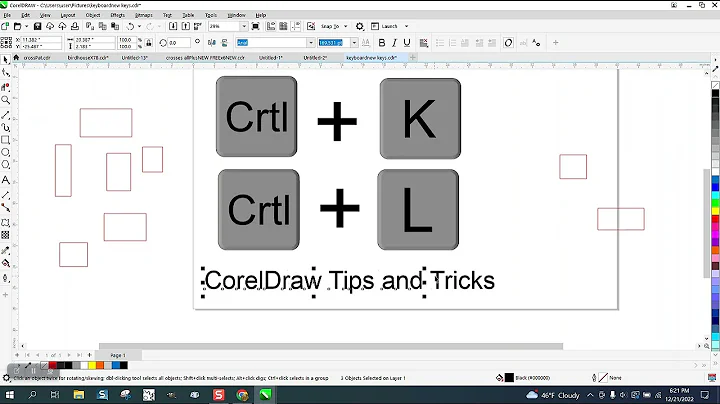 Corel Draw Tips & Tricks Ctrl K and Ctrl L