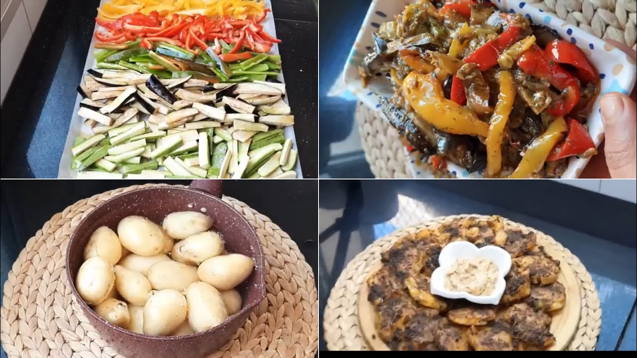 2وصفات خطيرين 🔴👌وغينفعوك بزاف سلطة بنينة بالخضر المشوية وبطاطس في الفرن غيعشقوها وليداتك😋👌