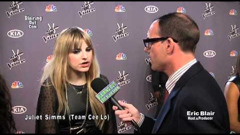 Juliet Simms (Team Cee lo)  @ "The Voice" Live Semi-Final Eliminations) Talks W Eric Blair