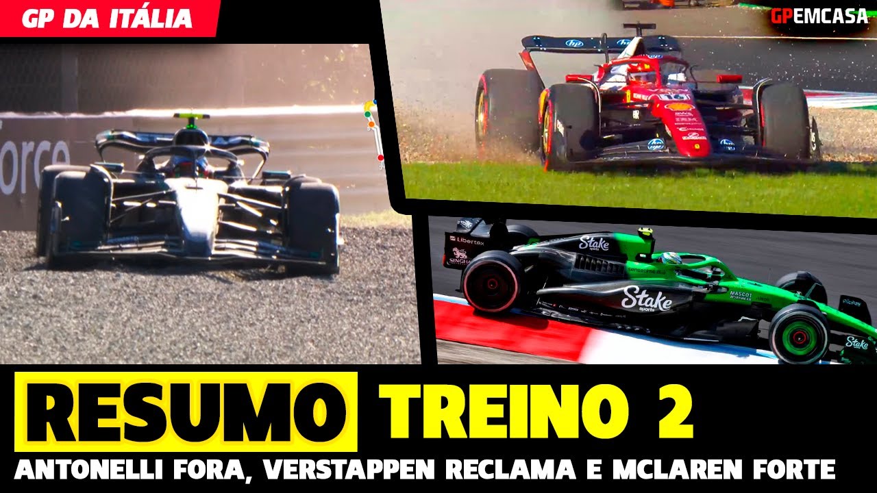 🚨Tl2: Verstappen Sofre, Ferrari Sem Aderência, Antonelli Erra E Mclaren Forte | Fórmula 1 |Gpemcasa