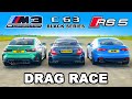 BMW M3 v Audi RS5 v AMG C63 Black Series: DRAG RACE